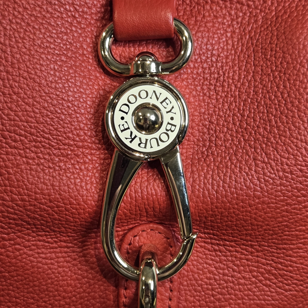 Dooney & Bourke Logo Lock Vibrant Red Hobo Bag - Picture 15 of 16